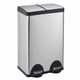 image 1 of Cooks Professional Dual Pedal Recycle Bin 60L with 2 x Compartments & Soft Close Lids | Silver
