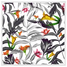 Monochrome leaves (Picutre Frame) White | XL