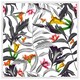 image 1 of Monochrome leaves (Picutre Frame) White | XL