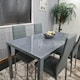 image 4 of kitchen Dining table and 4 grey leather chairs kitchen dining room furniture Grey