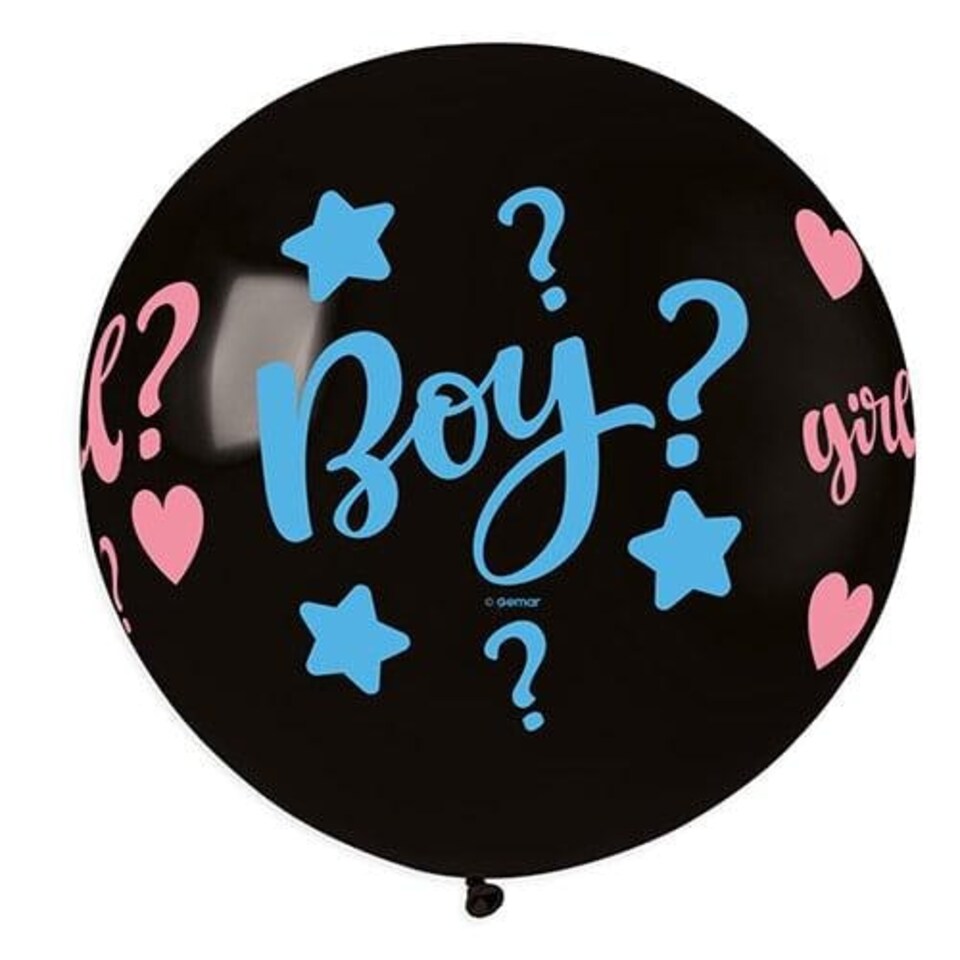 image 1 of Gender Reveal Bio Latex Jumbo Balloon 80cm / 31 in