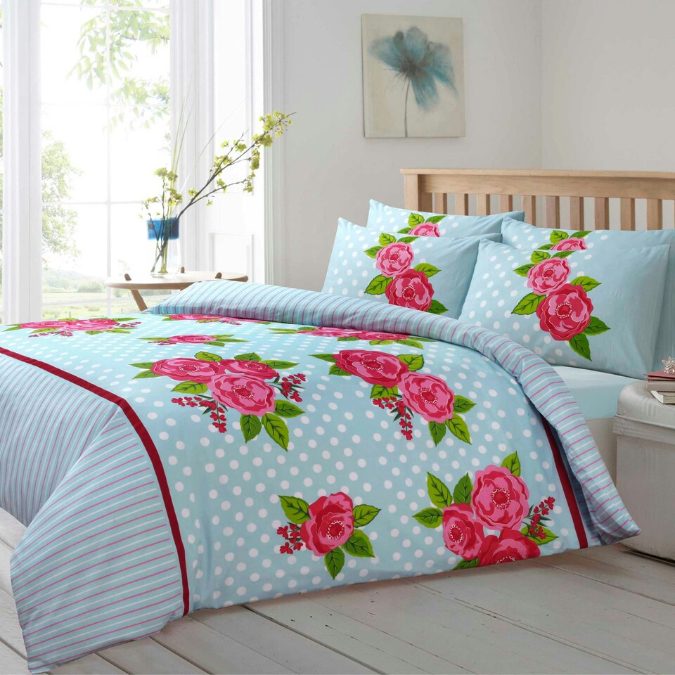 Velosso Leah Printed Cotton Blend Duvet Cover and Pillowcase Set Multi | Single