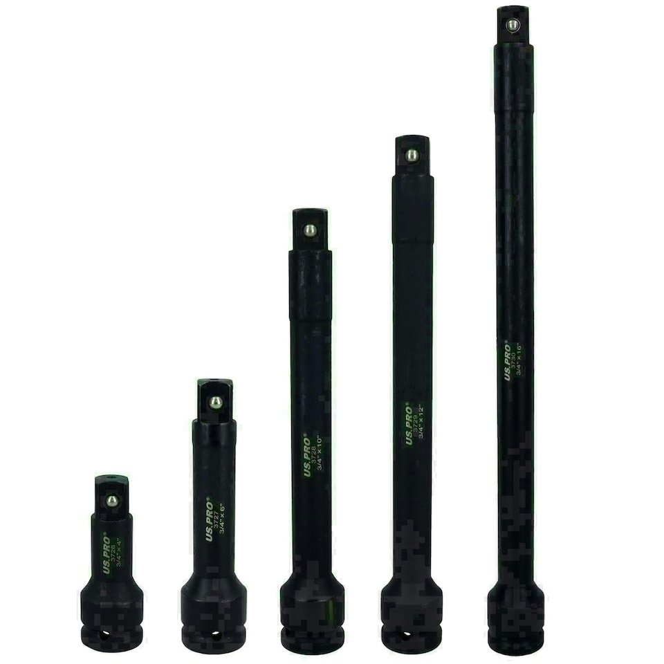 image 1 of 3/4" Drive Impact Extension Bar Length 4"-16" (100mm - 400mm) HGV Trucks 5pc