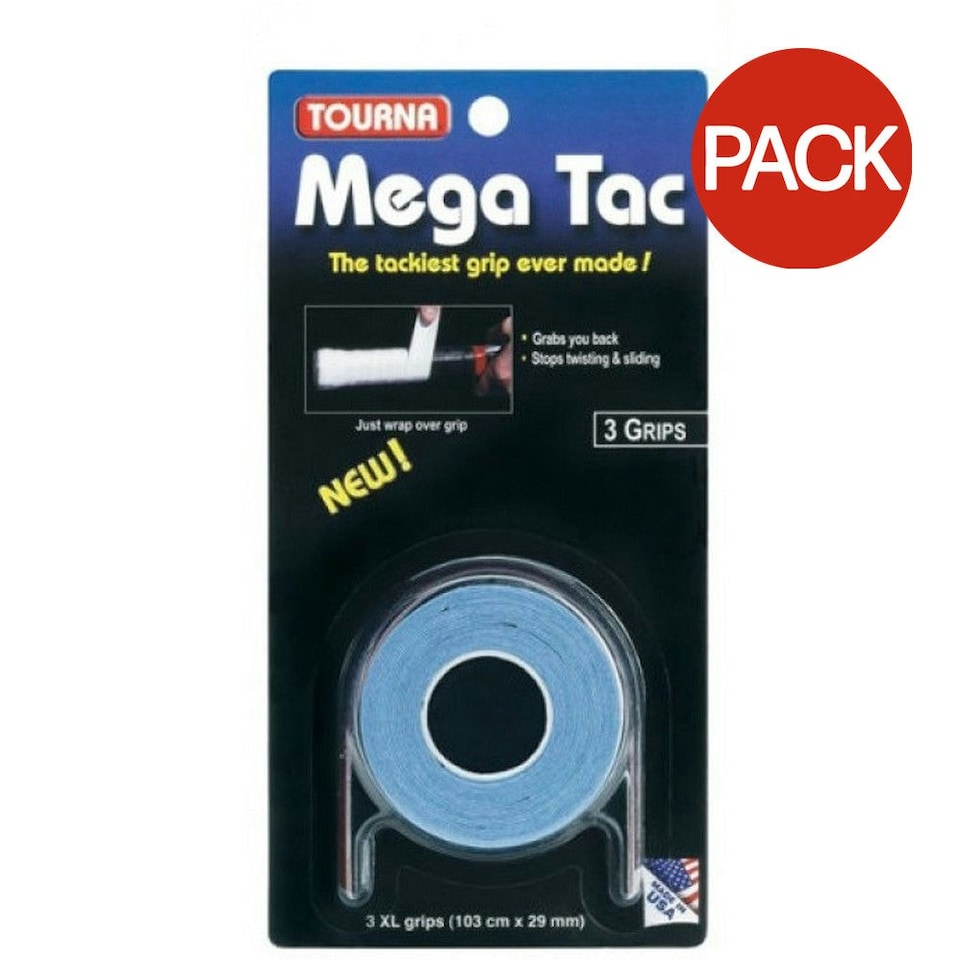 image 1 of Tourna Mega Tac Grip Tape (Pack of 3) - Blue - One Size