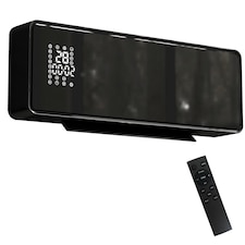 HOMCOM Electric Heater, 2000W Ceramic Wall Mounted Space Heater with Fan, Adjustable Thermostat, Weekly Timer, Oscillation, Open Window Detection, 24H Timer, Remote Control, Glass Panel, Black | Black