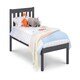 image 1 of Anthracite Lacquer Solid Pine Low Foot End Bed - Double 4ft 6" (135cm)