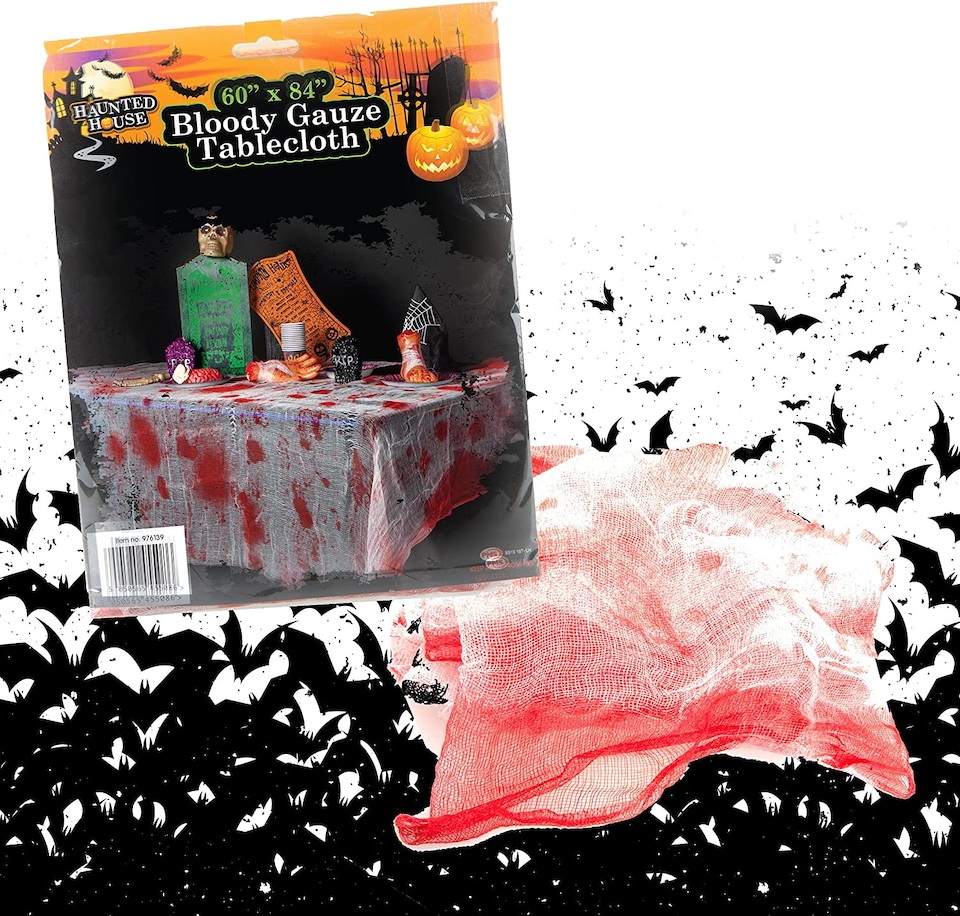 image 1 of PMS Halloween Bloody Gauze Tablecloth - 152 x 213 cm Terrifying Table Decoration