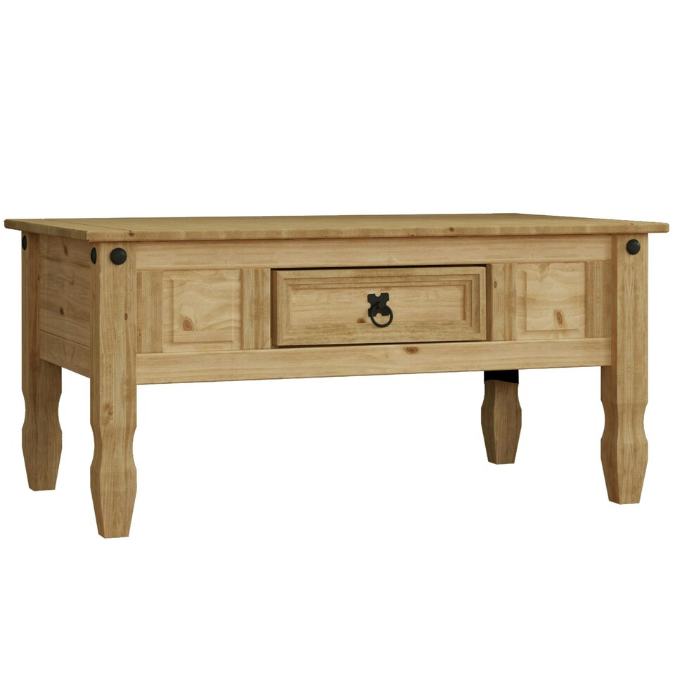 image 1 of Vida Designs Corona 1 Drawer Storage Coffee Table, Solid Pine Wood