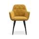 image 2 of Set Of 6 Anika Modern Velvet Dining Chair Padded Seat Metal Legs (Mustard) | Yellow | Mustard | One Size