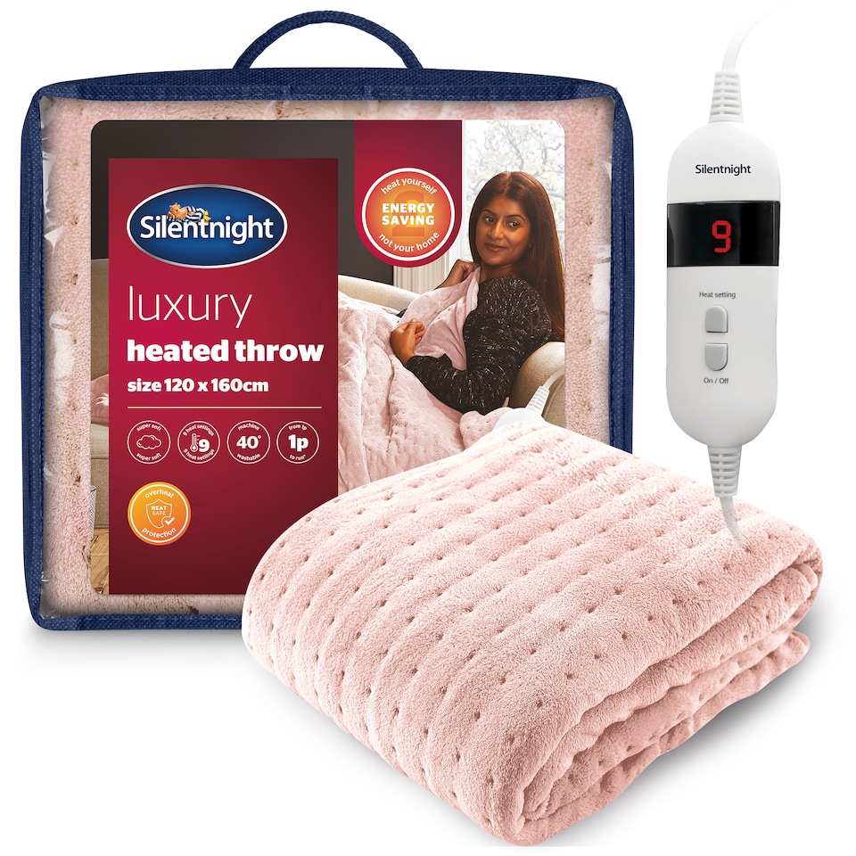 image 1 of Silentnight Luxury Heated Throw, Blush | Pink | Blush | One Size | 1