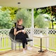 image 2 of Outsunny Hammock Chair, Boho Hanging Swing Chair with Cushion, Dark Grey 