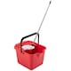 image 1 of 1 x Red 12 Litre Cotton Mop & Bucket Hard Floor Cleaning Set With Wringer & Pouring Lip