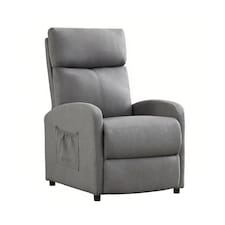 CozyWell Grey Linen Fabric Reclining Arm Chair | Grey