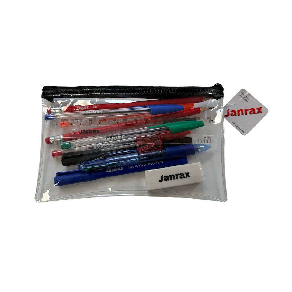image 1 of Stationery Filled Black Zip 8x5" Pencil Case