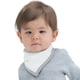 image 2 of Babybugz Baby Plain Bandana Bib - White/Heather Grey - One Size