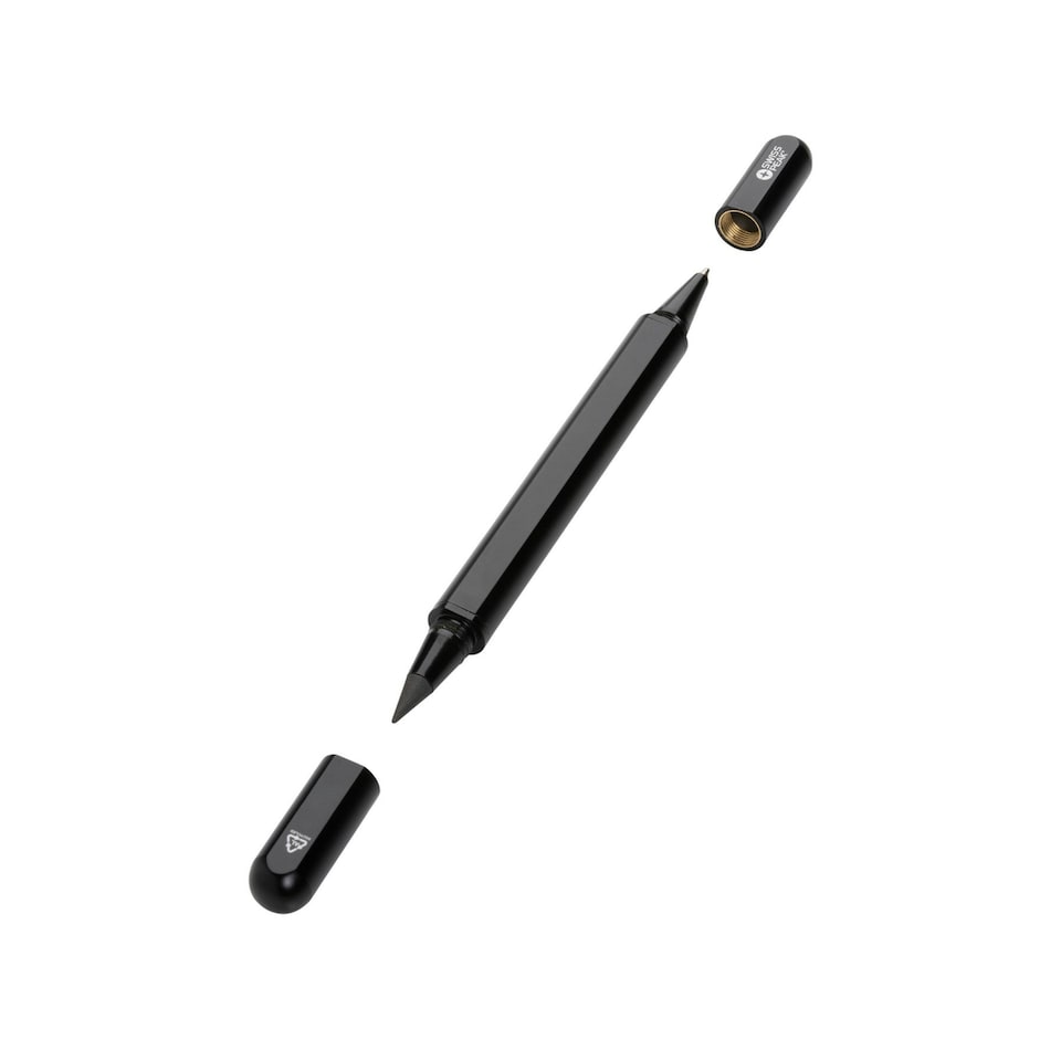 image 1 of Swiss Peak Storm Twin Tip Recycled Aluminium Pen - Black - One Size