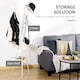 image 3 of HOMCOM Freestanding Metal Coat Rack Stand 9 Hooks Clothes Tree with 1 Shelf Hat Display Hall Tree Hanger Bag Umbrella Hanging Organiser White