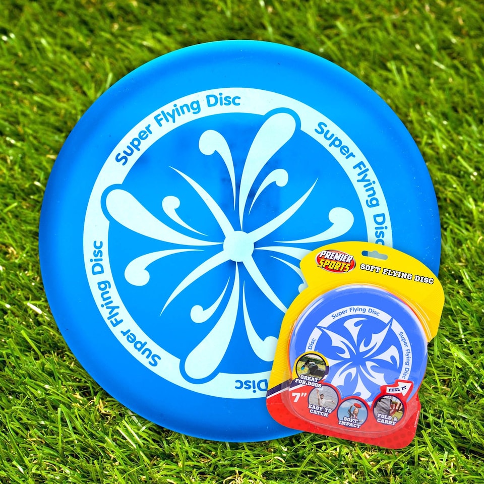 image 1 of PMS Bendy Skimmer Frisbee Outdoor Garden Toy - Bright Blue