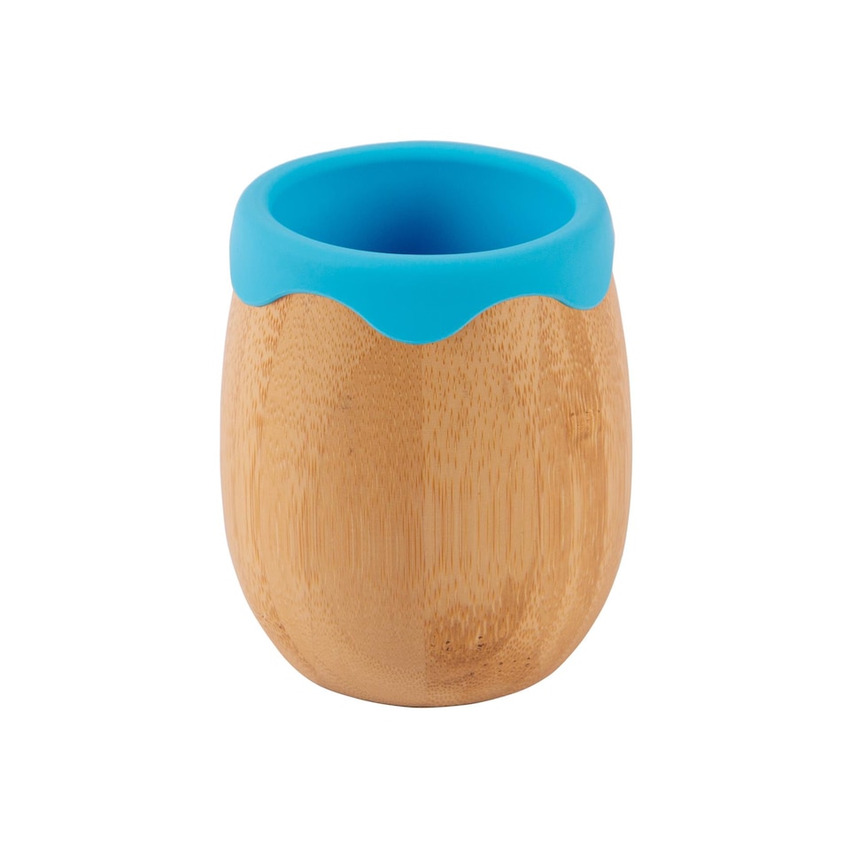 image 1 of Tiny Dining Bamboo Baby Trainer Cup - 130ml  - Blue | Blue | Blue
