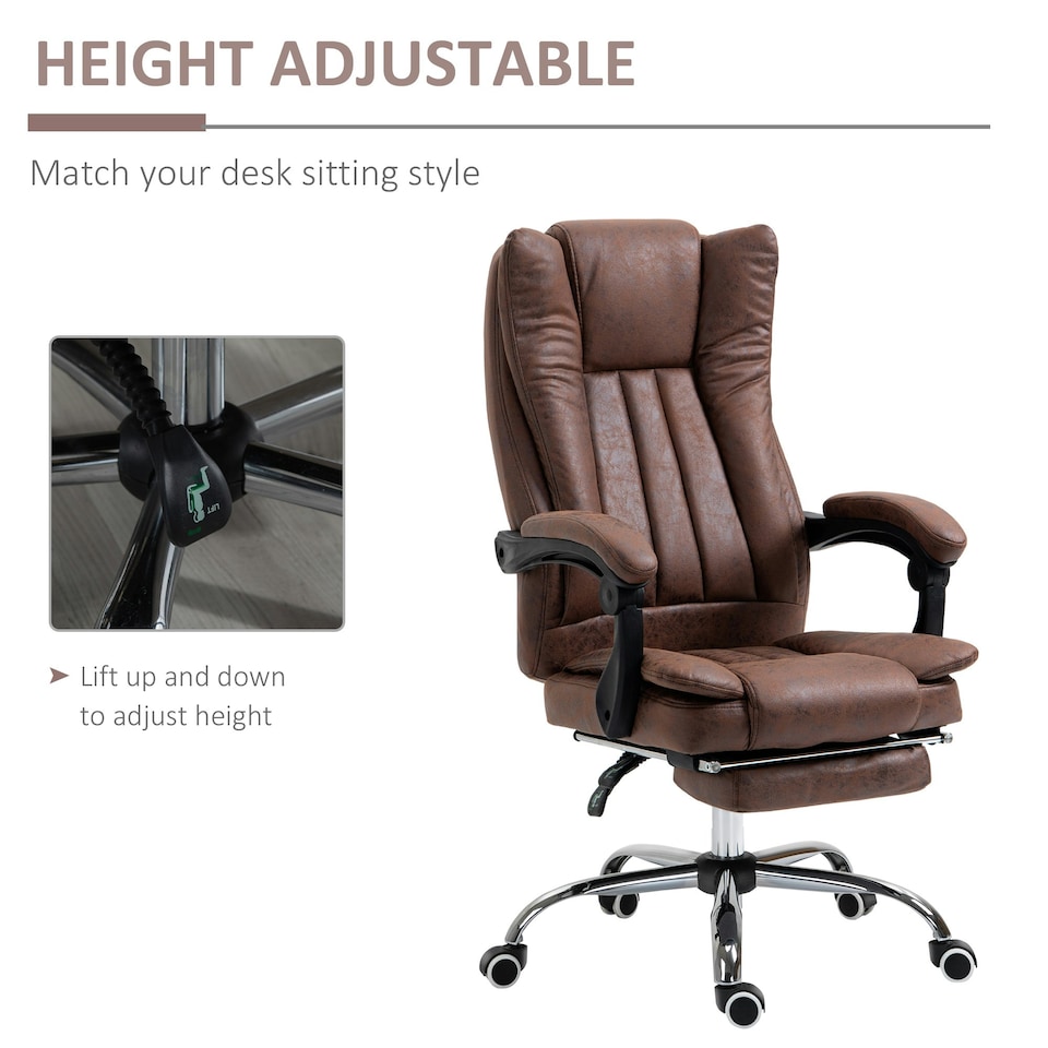 image 1 of Vinsetto Executive Office Chair Computer Desk Chair for Home, Brown