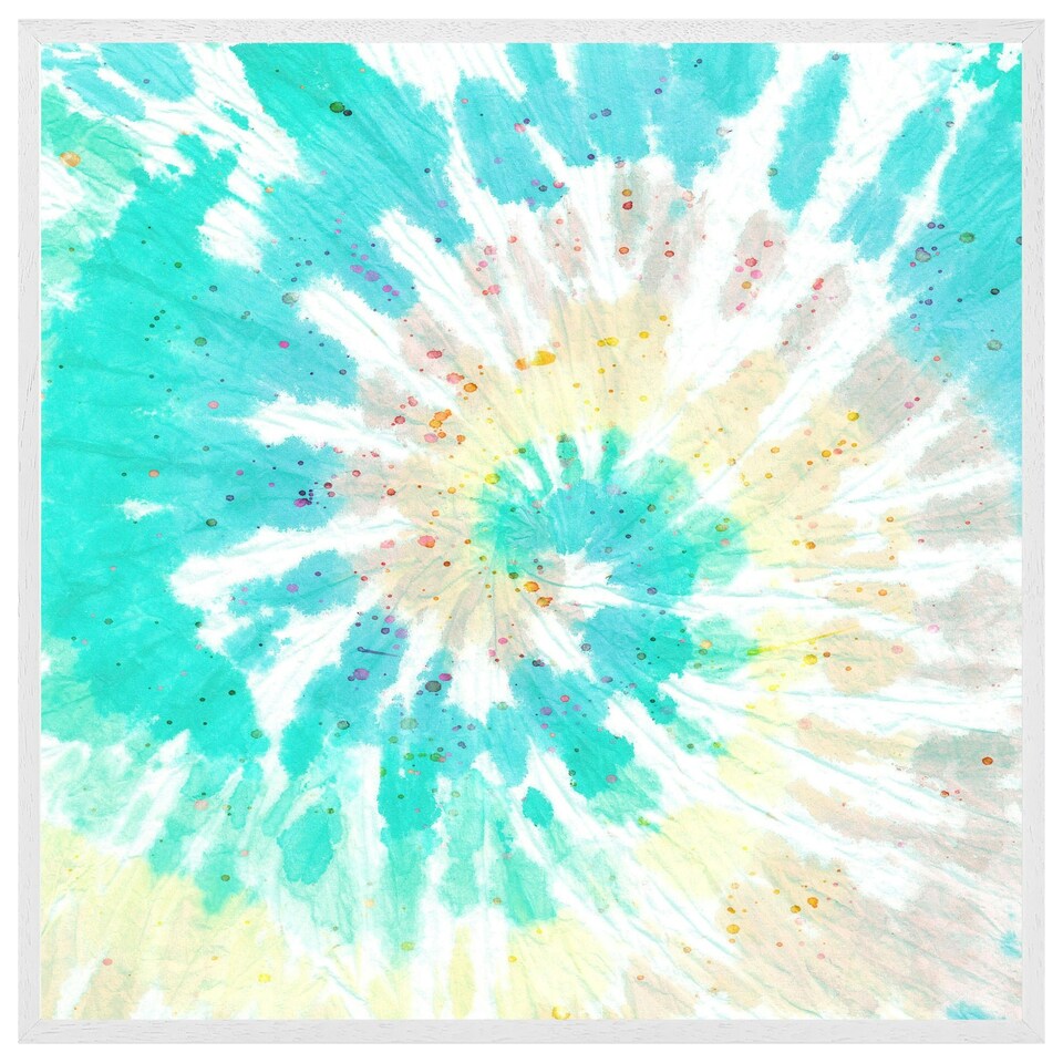 image 1 of Tie dye pattern shibori print (Picture Frame) White | M