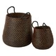 image 1 of Bora Set of 2 Round Storage Baskets Black