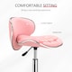 image 6 of HOMCOM Adjustable Rolling Swivel Beauty Salon Chair, Stool for Spa, Technician - Pink