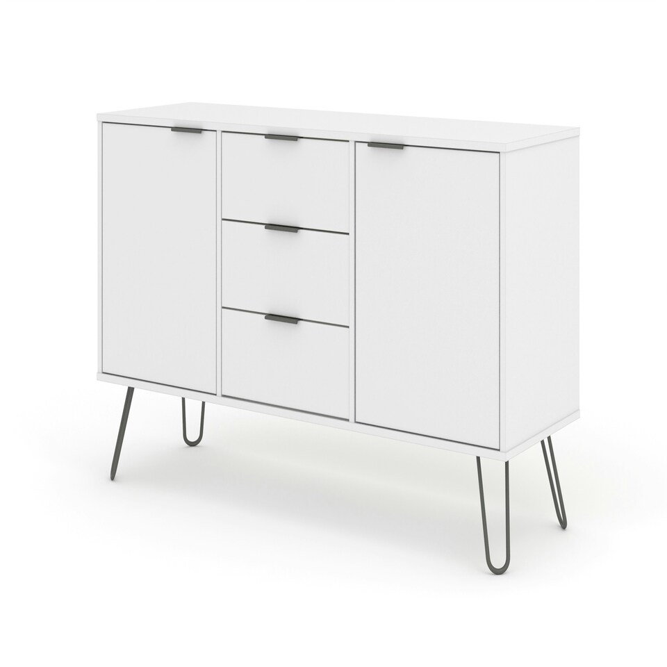 image 1 of Augusta White, Medium Sideboard With 2 Doors, 3 Drawers White