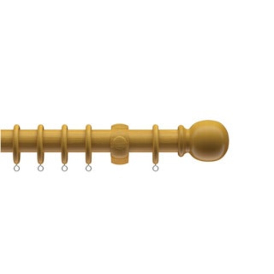 image 1 of 28mm Wooden Antique Pine Curtain Pole Set 220cm
