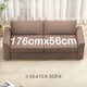 image 3 of HOMCOM 212 cm Upholstered Jumbo Cord Sofa Couch with Spring Cushion, Coffee | Brown | Brown