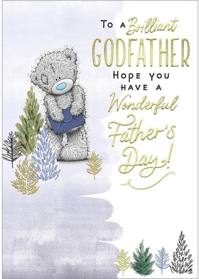 image 1 of Bear Holding Envelope Brilliant Godfather Father's Day Card
