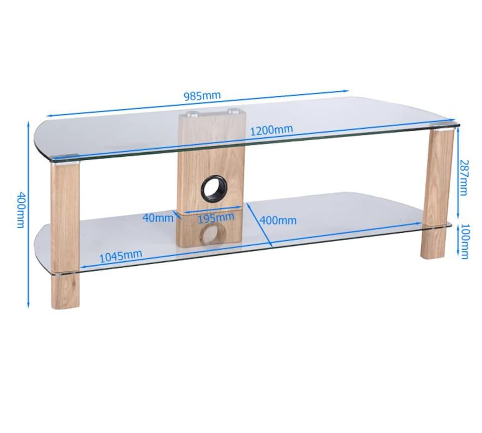 image 1 of Century TV-Stand Walnut Look/Glass, 1200mm | Brown | Walnut with clear glass | 72