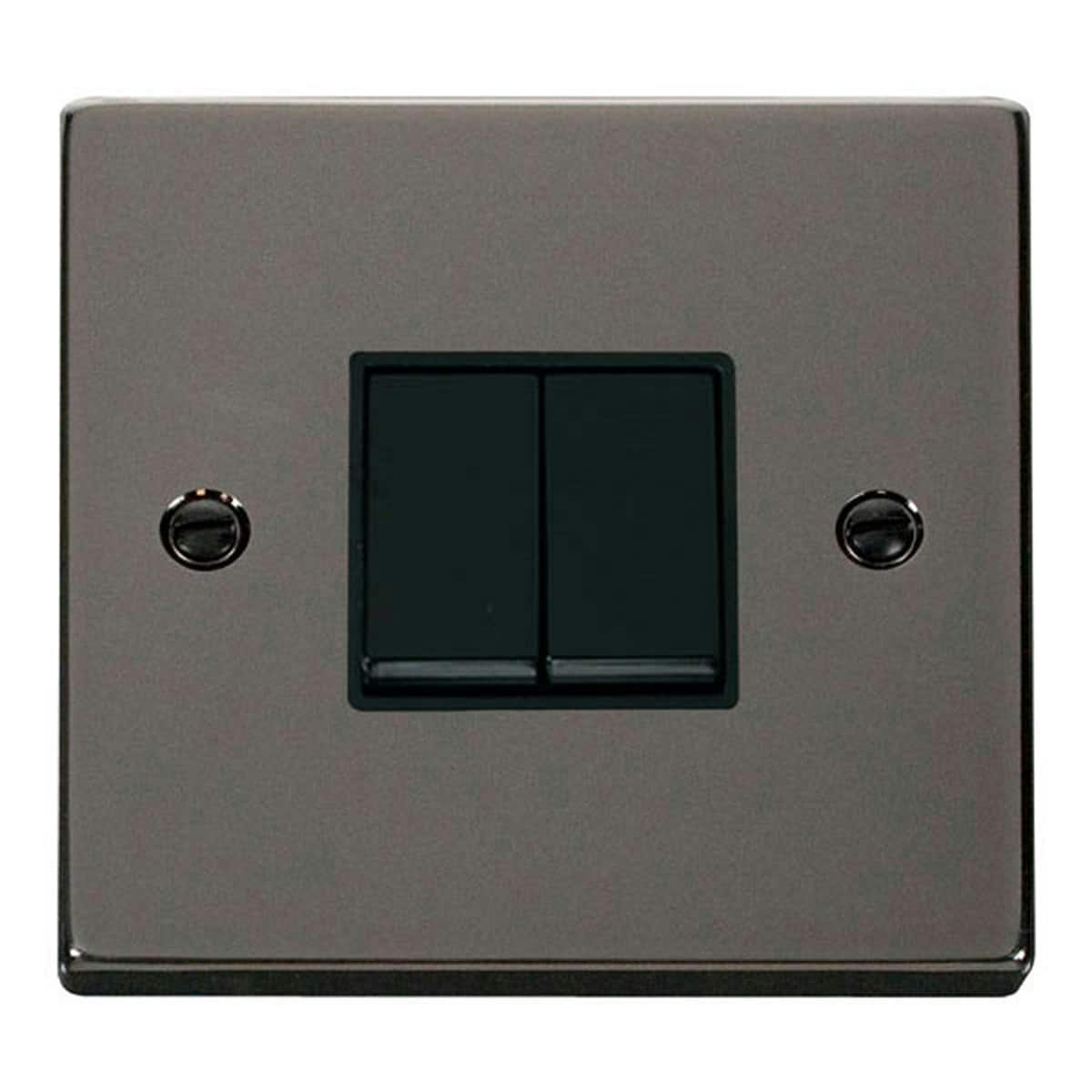 SE HOME Black Nickel 10A 2 Gang 2 Way Light Switch Black Black Nickel