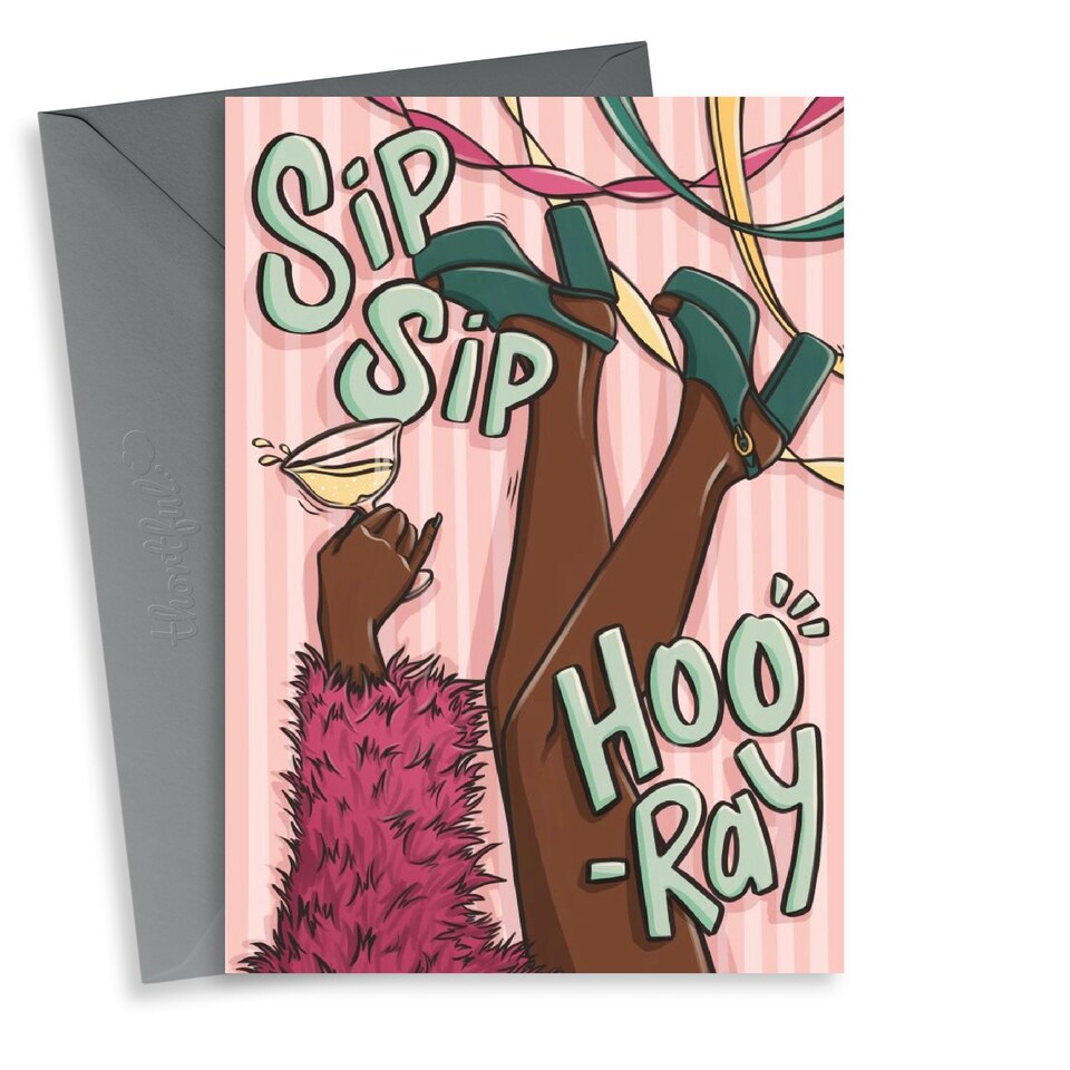 image 1 of Cute Whimsical Cocktail Birthday Card For Her