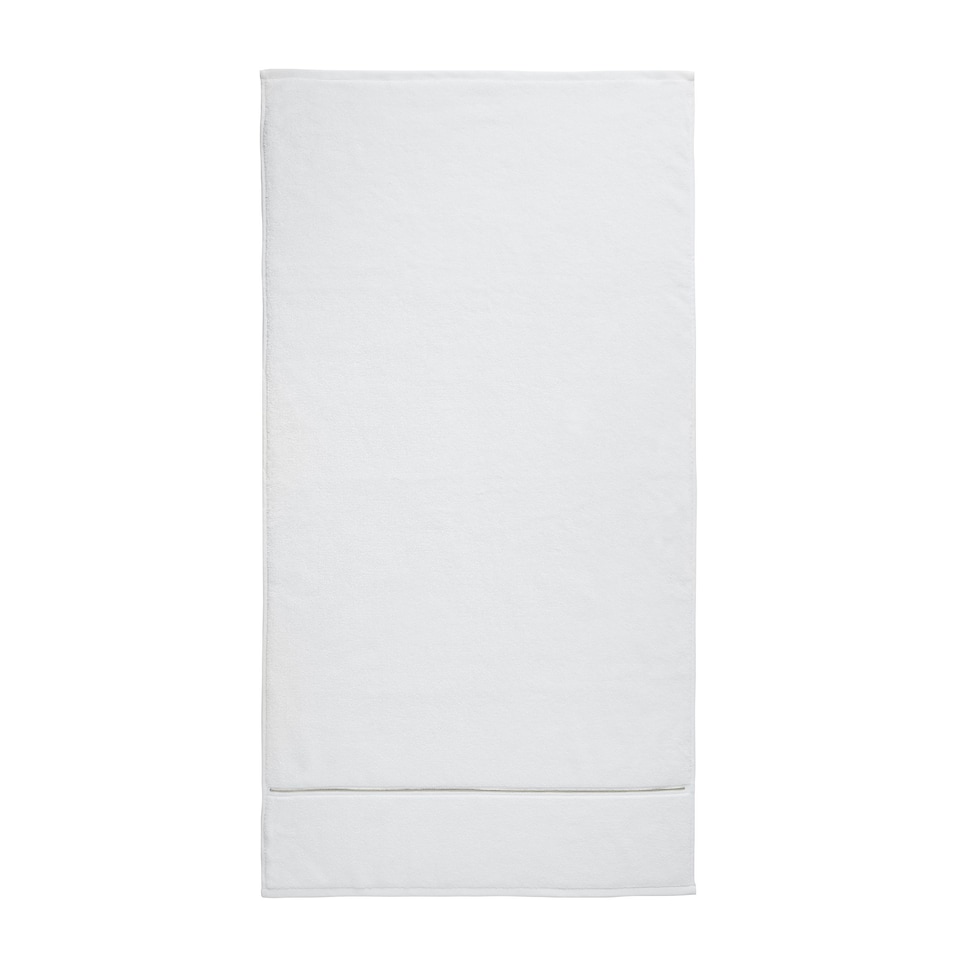image 1 of Bianca Zero Twist Satin Stitch Cotton Hand Towel | White | Hand towel