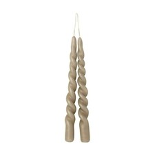 IHR Twist Taper Candle Pair Unscented Linen