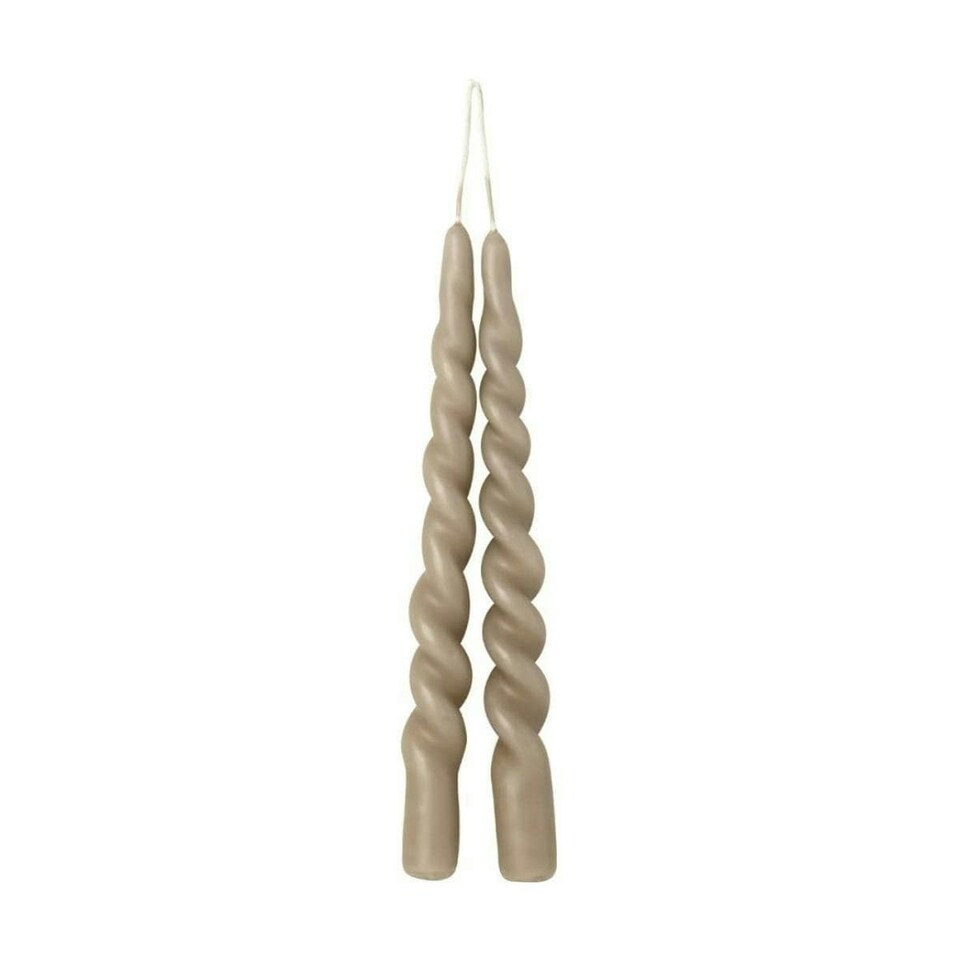 IHR Twist Taper Candle Pair Unscented Linen