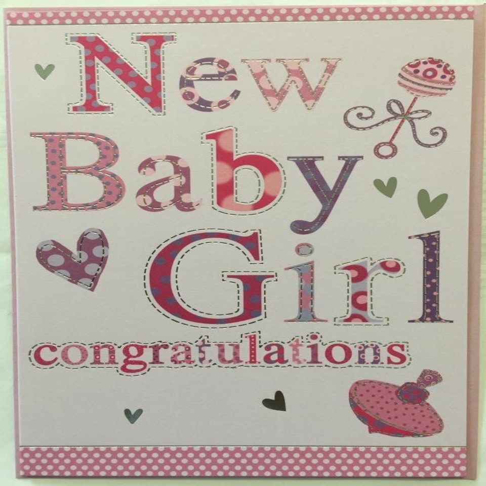 image 1 of New Baby Girl Congratulations Greeting Card