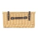 image 9 of Buff Willow Empty Picnic Basket with Pinewood Lid | Brown | L