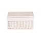 image 3 of Small White Wash Steamed Cotton Lined Wicker Storage Basket | White | White