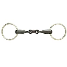 Korsteel Sweet Iron French Link Loose Ring Snaffle Bit - Black - 6in