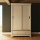 image 6 of Faire 120cm Sliding Combination Wardrobe in Putty with Oak Top Grey