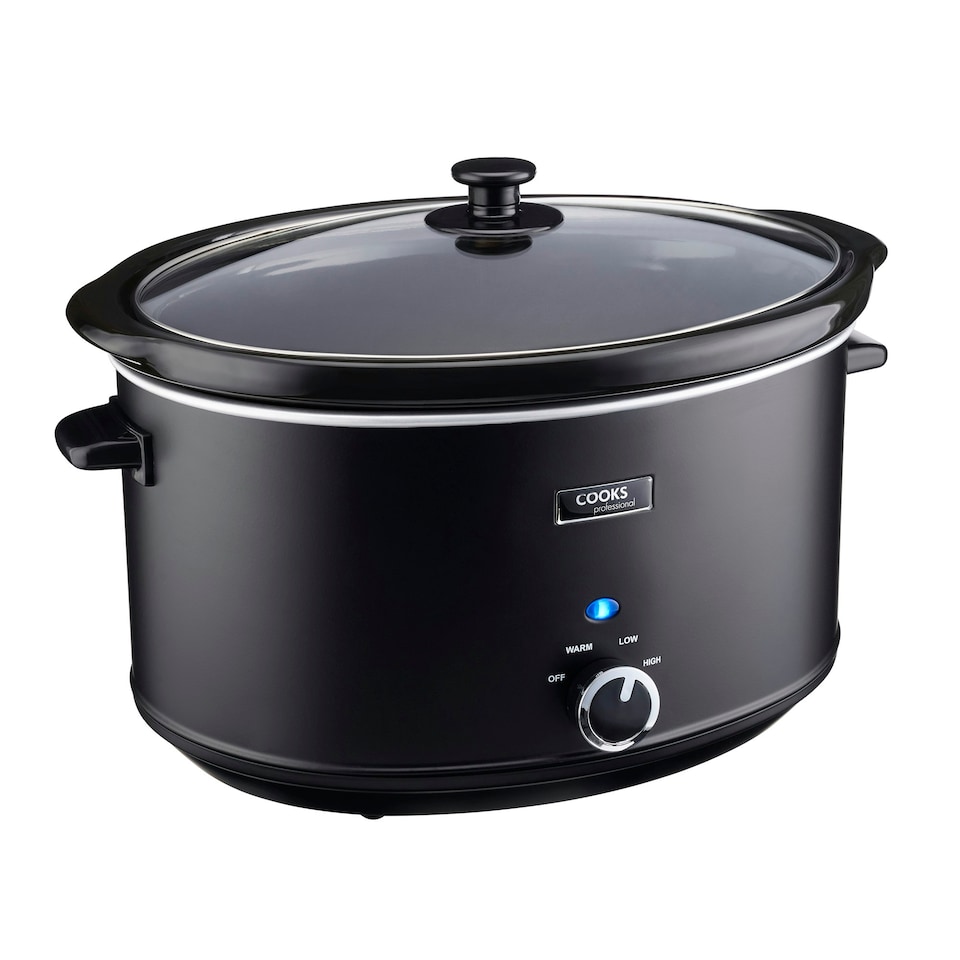 image 1 of Cooks Professional Slow Cooker 8 Litre with Dishwasher Safe Bowl, 2 Heat Settings & Keep Warm Function | Black