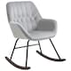 image 1 of HOMCOM Modern Rocking Armchair with Metal Frame, Sponge Padded, Grey