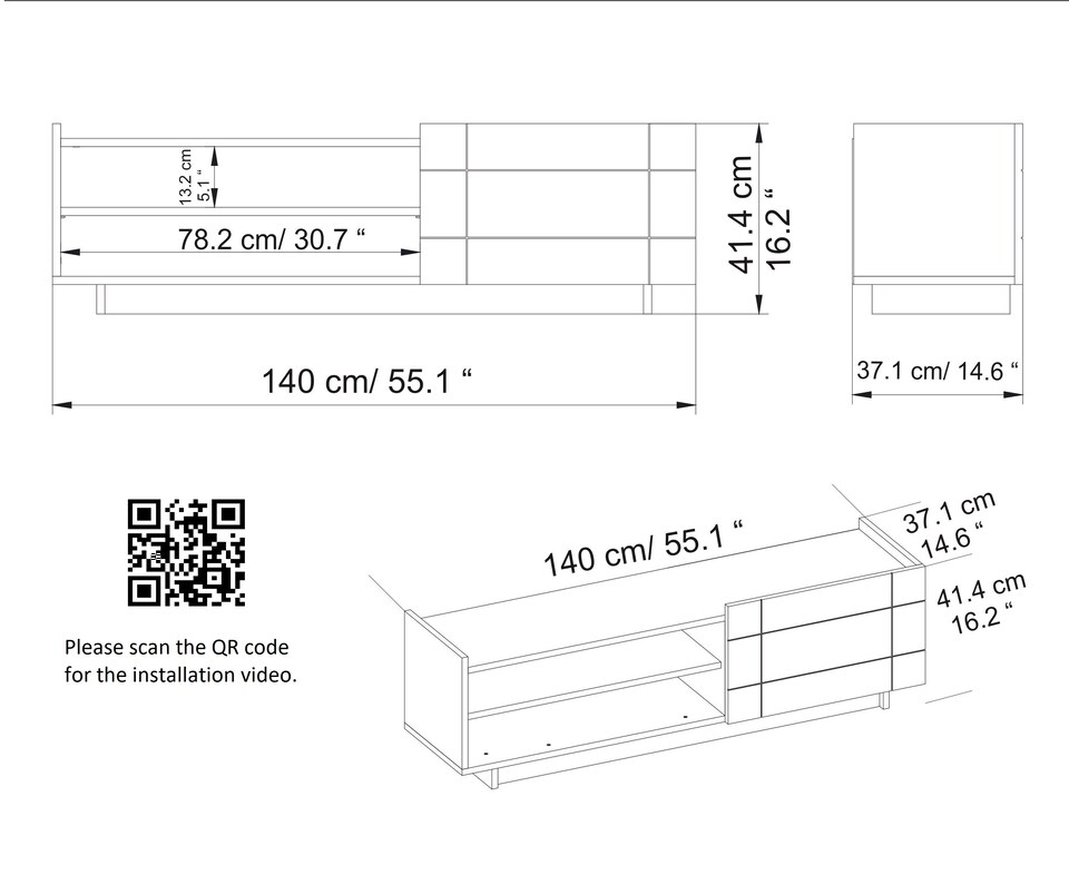 image 1 of Decorotika Valantina TV Unit for TVs up to 63 inches