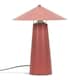 image 3 of ValueLights Axel Coral Metal Bedside Table Lamp with Tapered Lampshade - Bulb Included
