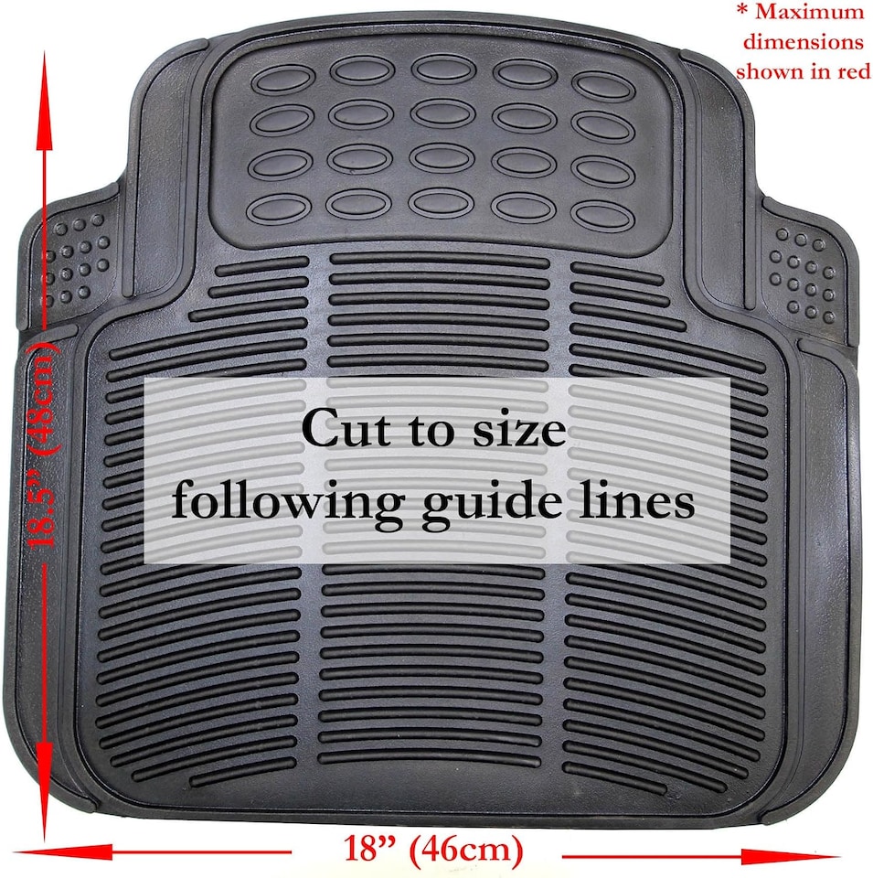 image 1 of Actiasmat Heavy Duty Universal Fit Rubber Car Mats – 4-Piece Replacement Set with Anti-Slip PVC Nib Backing