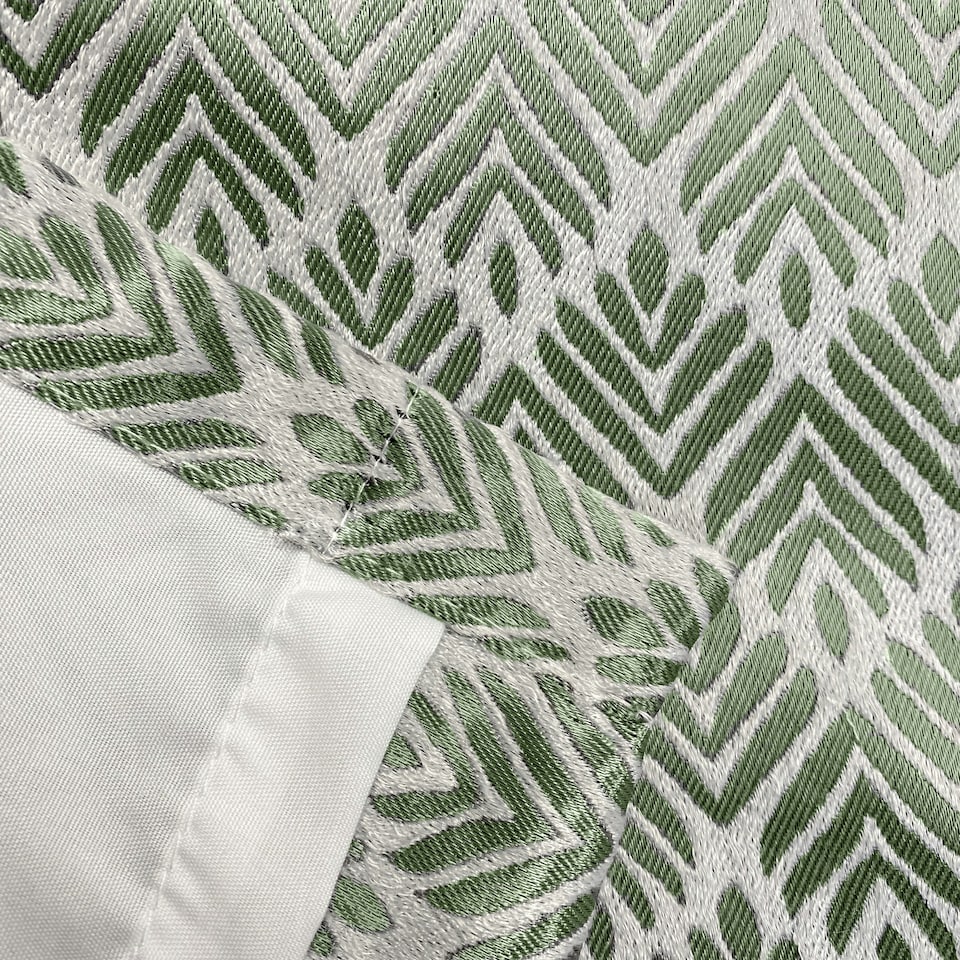 image 1 of Aspen Green Geometric Leaf Pattern Curtains 90 x 90 inch (229 x 229 cm) Room Darkening Eyelet Thermal Noise Reducing Curtains for Bedroom and Living Room
