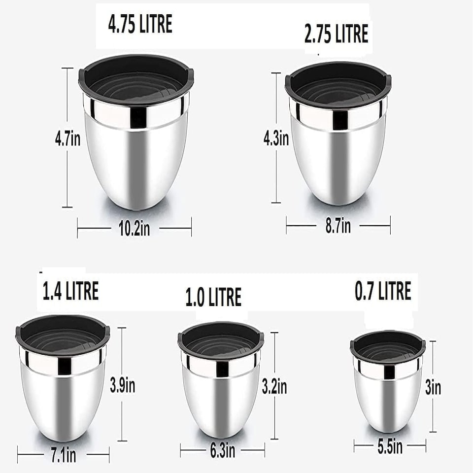 image 1 of Mixing Bowl Set of 5, Stainless Steel Nesting Bowls for Meal Preparation Kitchen Baking Air Tight Black lids