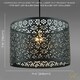 image 4 of Marrakech Designed Matte Black Metal Pendant Light Shade with Floral Decoration